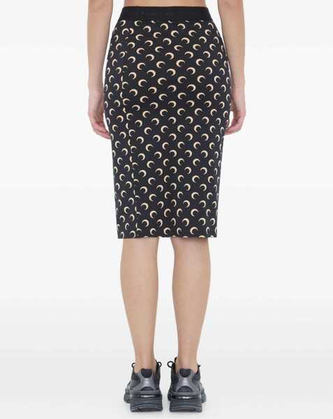 Fuste MARINE SERRE Moon Jersey Skirt BLACK Femei (BM 19355729) 4