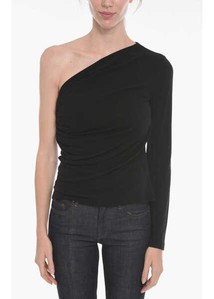 Tricouri DSQUARED2 Draped One-Shoulder Top Black Femei (BM 19355735) 1