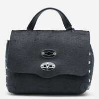 Genti de mana Zanellato Black Leather Postina Cbi Top Handle Bag Femei