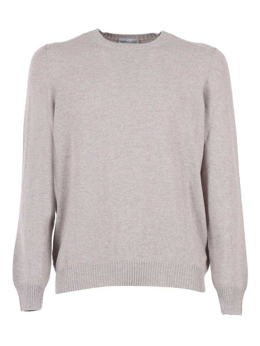 Pulovere SETTE FILI CASHMERE Sette Fili Cashmere Girocoll Beige Barbati (BM 19360899) 1