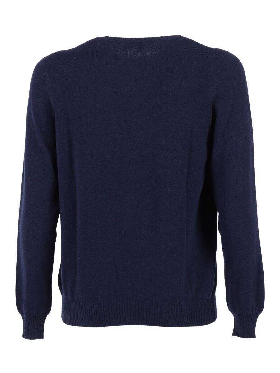 Pulovere SETTE FILI CASHMERE Sette Fili Cashmere Girocoll BLUE Barbati (BM 19360905) 2