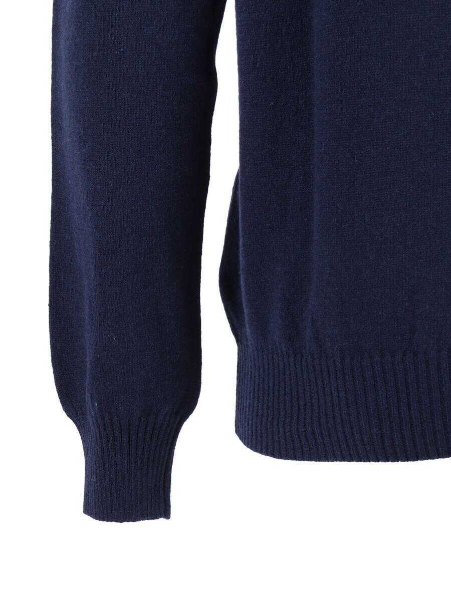 Pulovere SETTE FILI CASHMERE Sette Fili Cashmere Girocoll BLUE Barbati (BM 19360905) 3