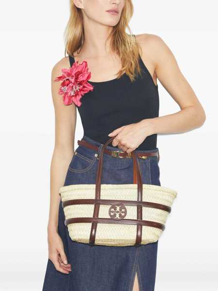 Genti de mana Tory Burch Tory Burch Small Ella Tote Bag In Raffia BROWN Femei (BM 19361055) 2
