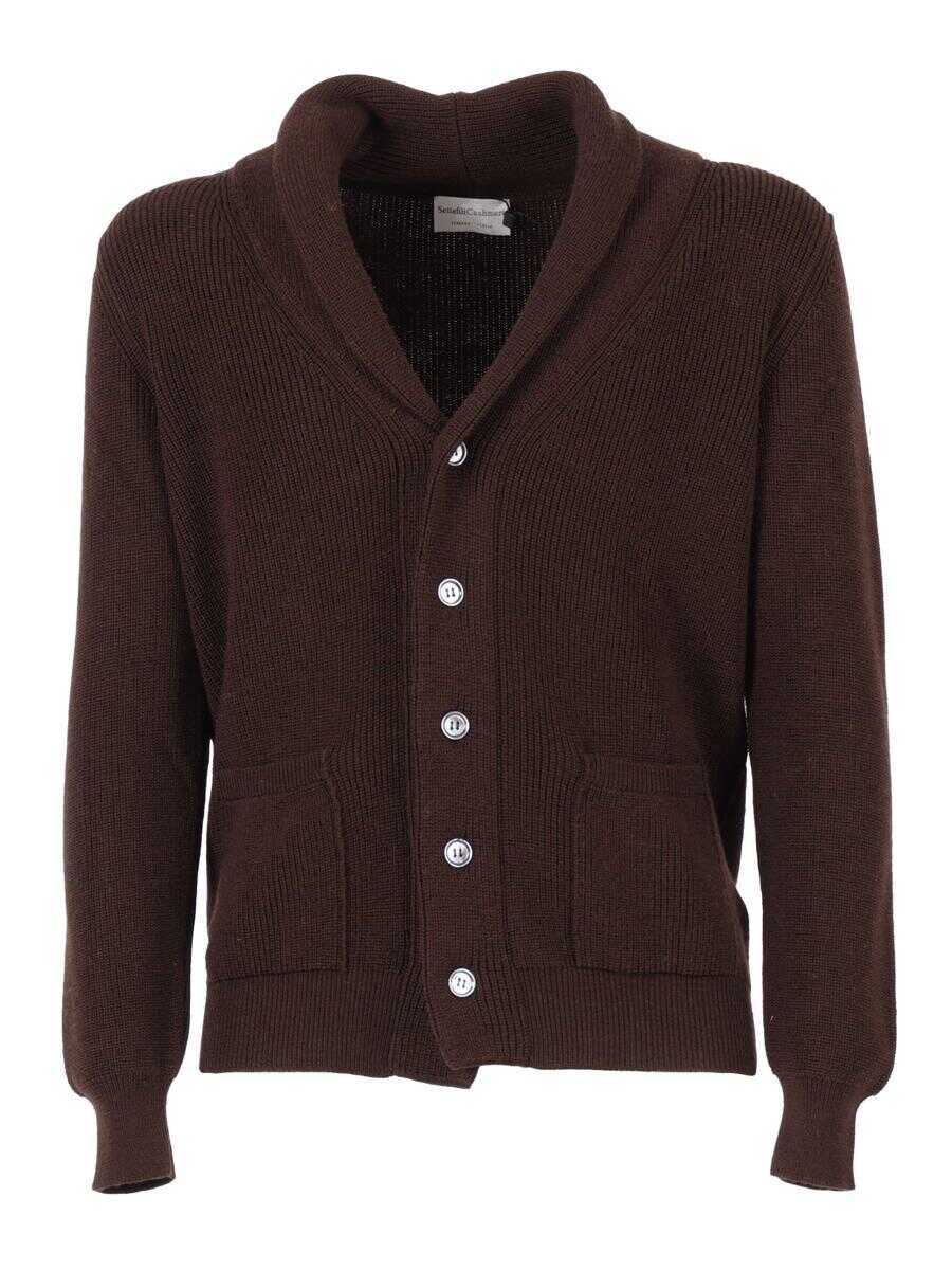 Cardigane SETTE FILI CASHMERE Sette Fili Cashmere Cardigan BROWN Barbati (BM 19362381) 1