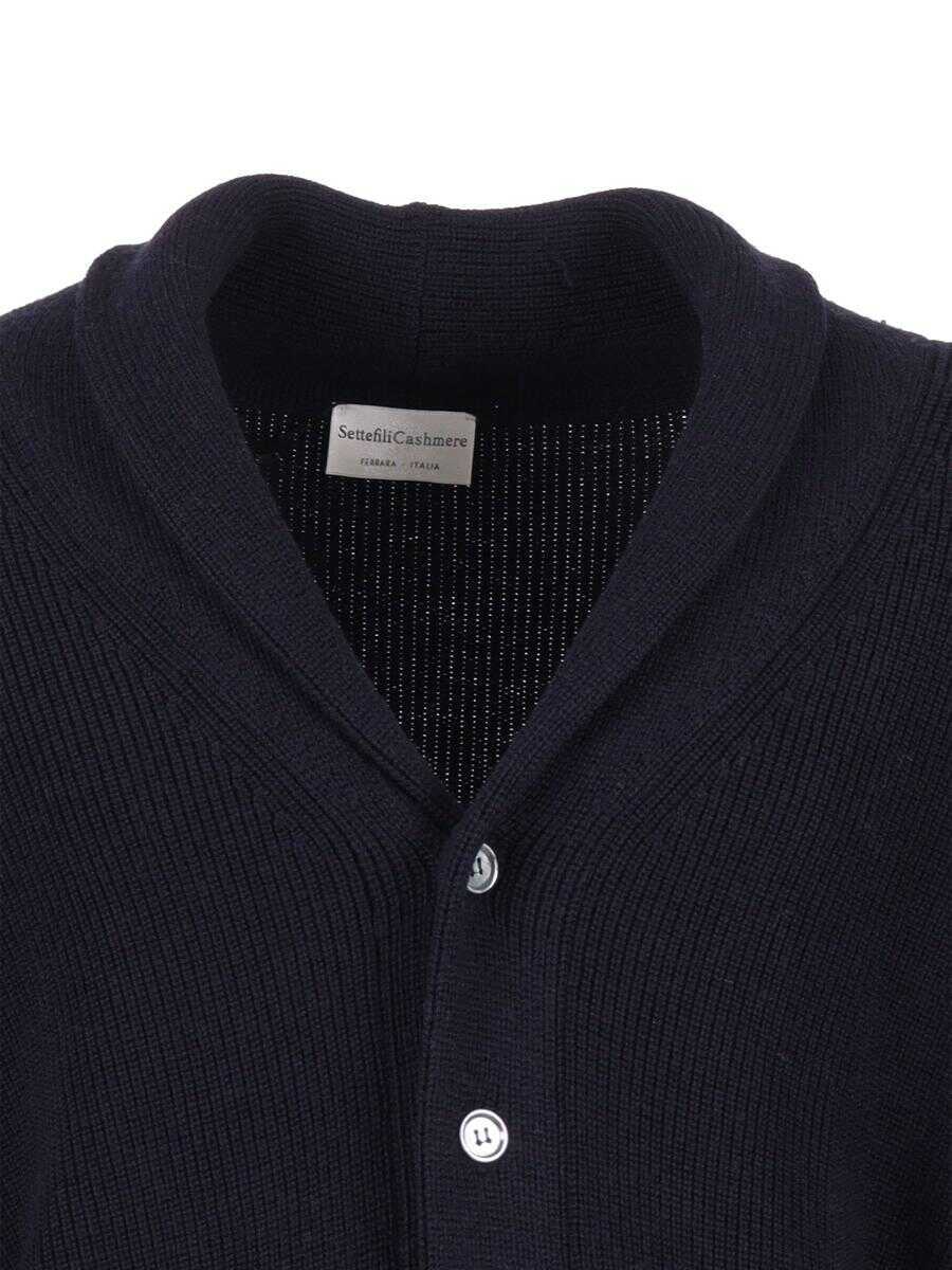 Cardigane SETTE FILI CASHMERE Sette Fili Cashmere Cardigan BLUE Barbati (BM 19362384) 3