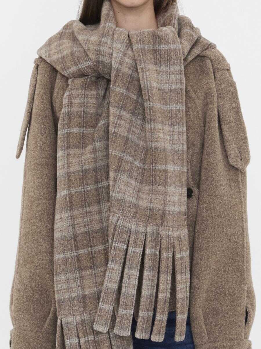 Esarfe Burberry Wool-Blend Jacket With Scarf BROWN Femei (BM 19362531) 3