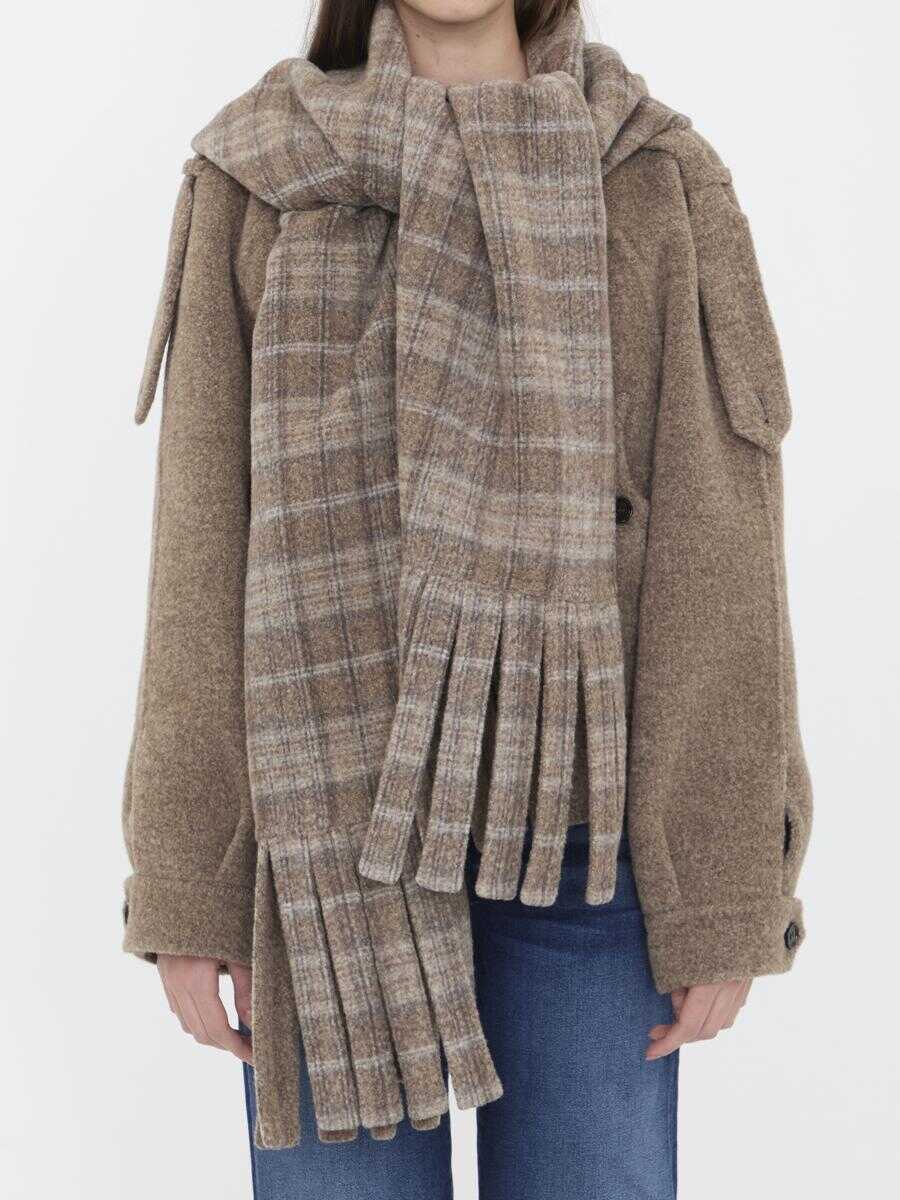 Esarfe Burberry Wool-Blend Jacket With Scarf BROWN Femei (BM 19362531) 1