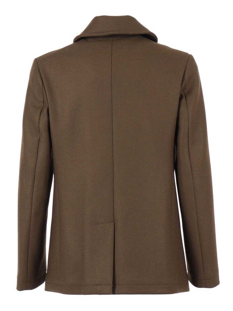 Paltoane SEALUP Sealup Double-Breasted Coat GREEN Barbati (BM 19362858) 2