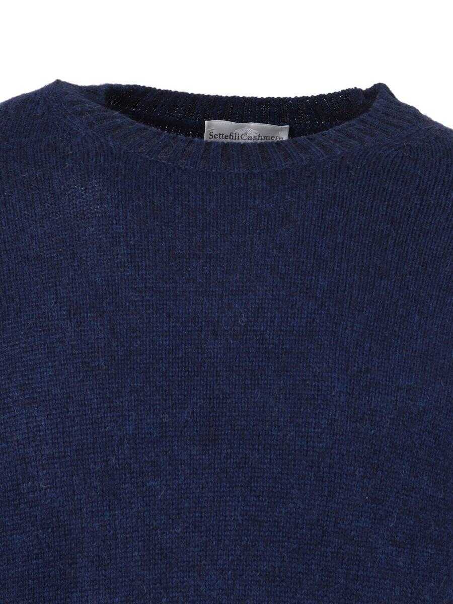 Pulovere SETTE FILI CASHMERE Sette Fili Cashmere Girocoll BLUE Barbati (BM 19362990) 3