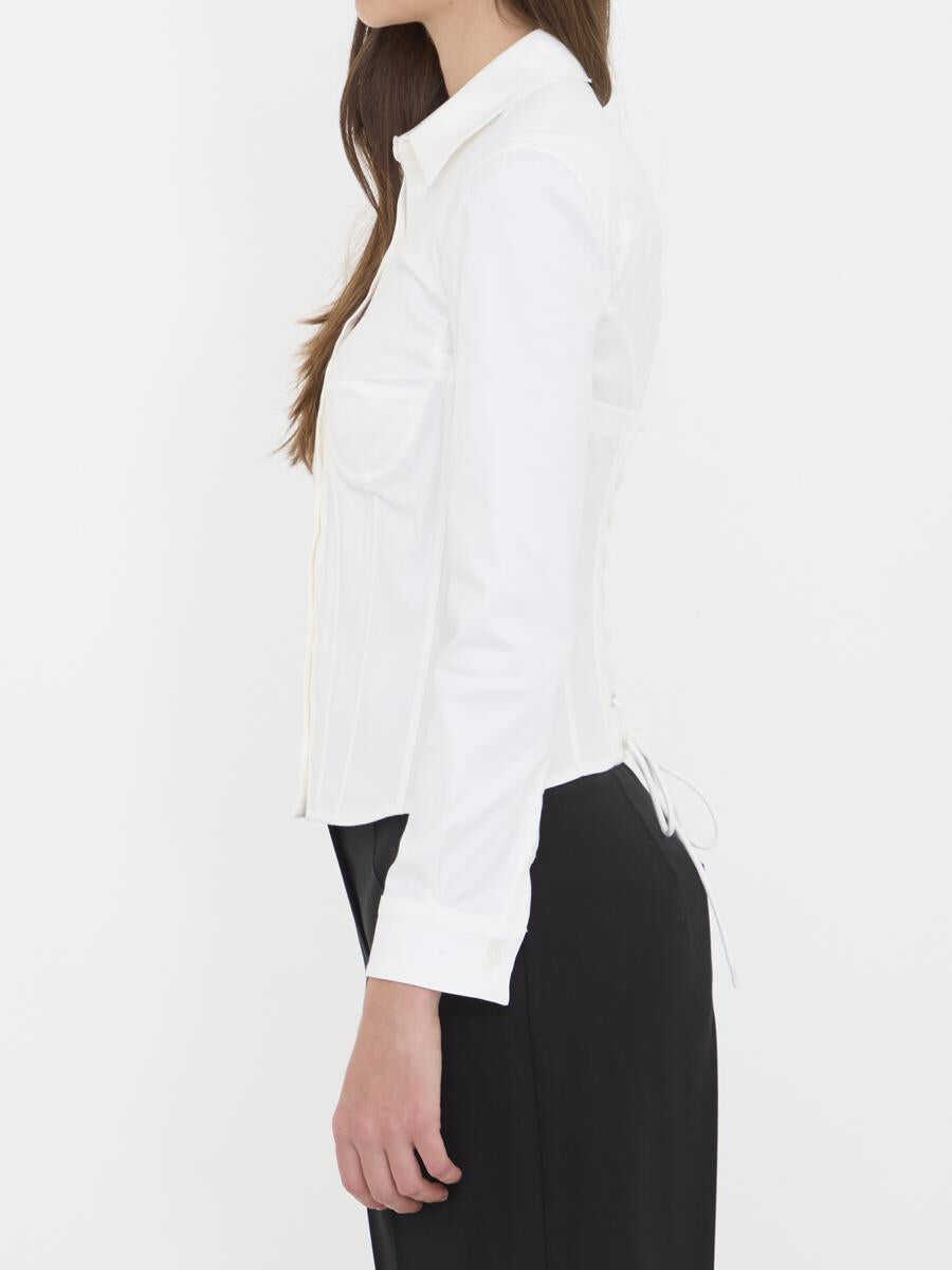 Camasi Balenciaga Corsedet Shirt In Stretch Poplin WHITE Femei (BM 19364916) 3