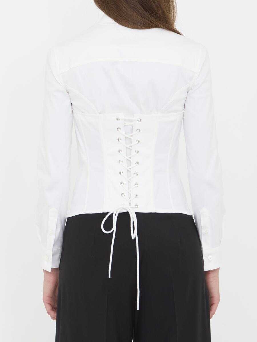 Camasi Balenciaga Corsedet Shirt In Stretch Poplin WHITE Femei (BM 19364916) 4