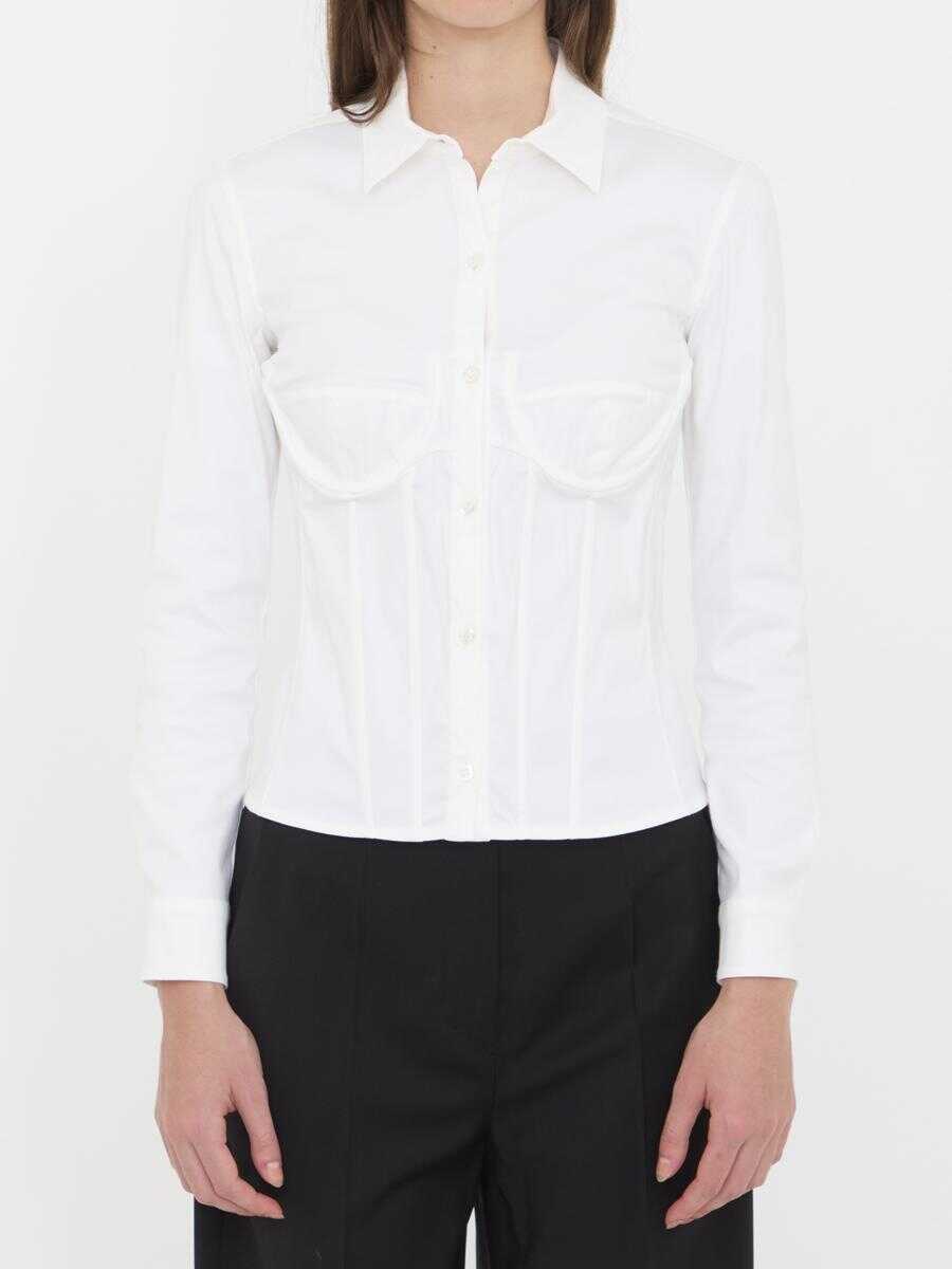 Camasi Balenciaga Corsedet Shirt In Stretch Poplin WHITE Femei (BM 19364916) 1