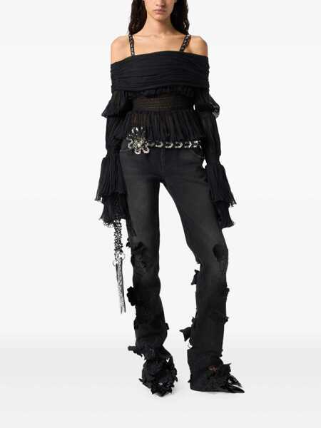 Blugi Blumarine Blumarine Black Cotton Jeans Black Femei (BM 19365378) 2