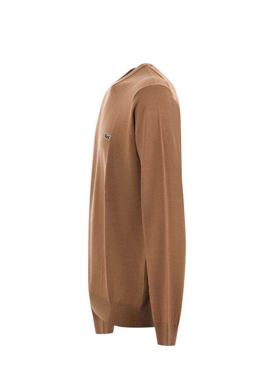 Pulovere Lacoste Lacoste  Wool Blend Sweater Brown Barbati (BM 19365528) 2