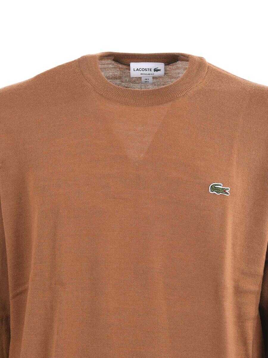 Pulovere Lacoste Lacoste  Wool Blend Sweater Brown Barbati (BM 19365528) 4