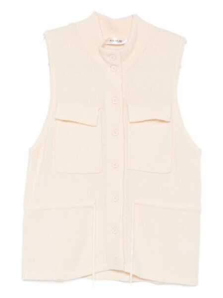 Topuri AYA MUSE Aya Muse Button Vest With Tie Clothing PEACH CREAM Femei (BM 19365585) 1