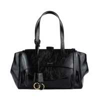 Genti de mana Hidesins Basset Elisir Black Shiny Calfskin Bag Femei