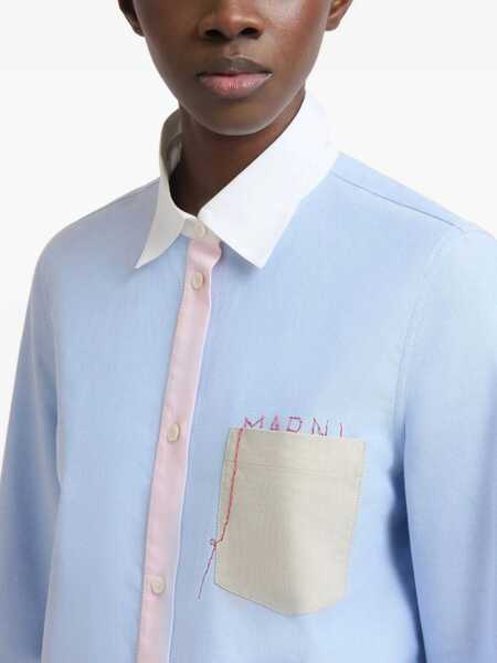 Camasi Marni Marni Light Blue Cotton Shirt SAPPHIRE Femei (BM 19365981) 5