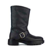 Bocanci Copenhagen Black Ankle Boot With Buckle In Grained Leather Femei
