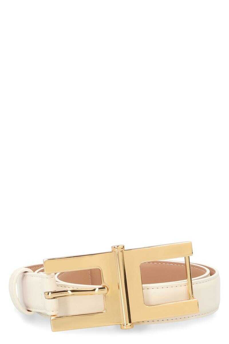 Curele Elisabetta Franchi Elisabetta Franchi Belt With Logo Buckle WHITE Femei (BM 19366248) 1