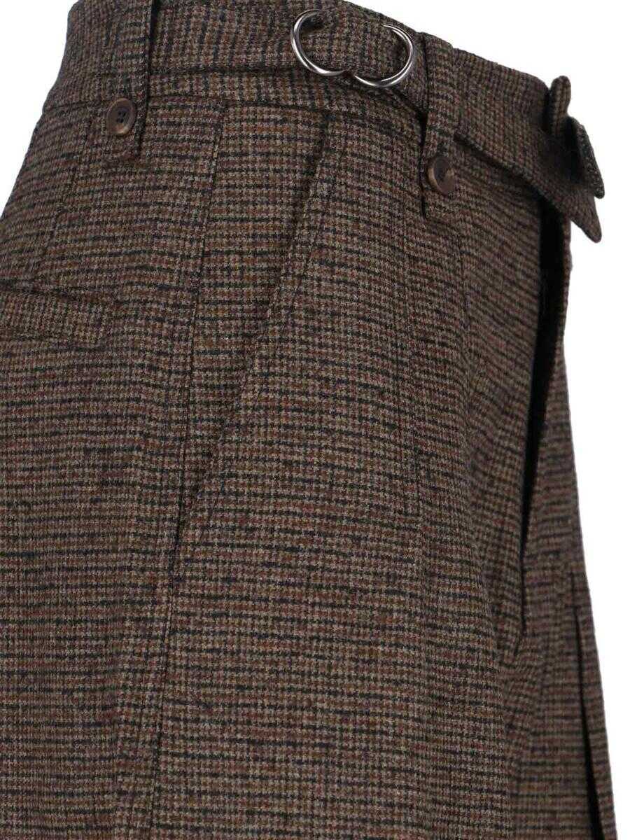 Pantaloni casual EUDON CHOI Eudon Choi Trousers BROWN Femei (BM 19366434) 4