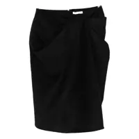 Fuste Entire Studios Crease Skirt Black Wool Clothing Femei