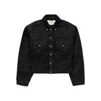 Geci Entire Studios Shrunken Denim Jacket Raw Black Clothing Femei