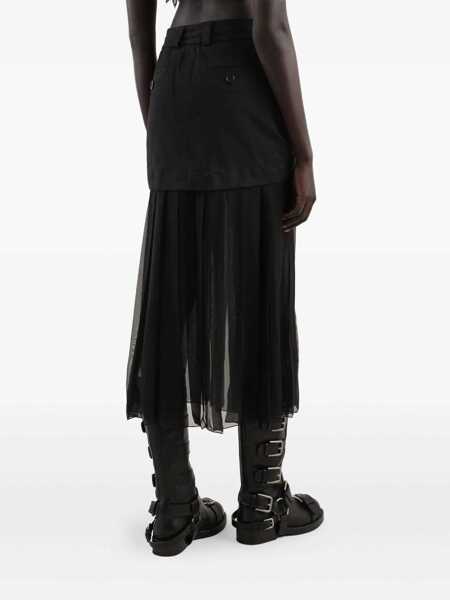 Fuste Dolce & Gabbana Dolce & Gabbana Dolce & Gabbana Skirt With Chiffon Inserts Black Femei (BM 19366518) 4