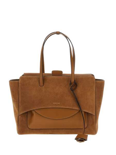 Genti de mana Hidesins Hidesins Flap L Caramel Bag In Suede And Smooth Leather BROWN Femei (BM 19366638) 1