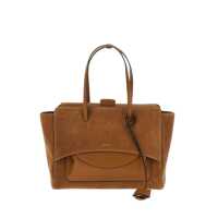Genti de mana Hidesins Flap L Caramel Bag In Suede And Smooth Leather Femei