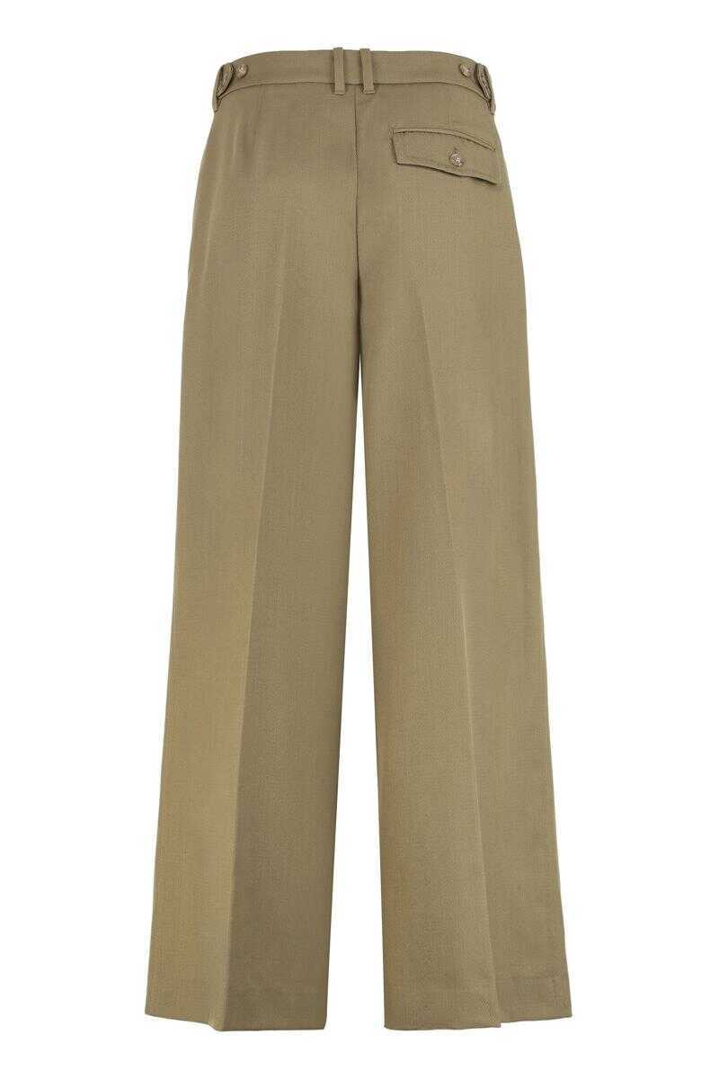 Pantaloni casual Calvin Klein Calvin Klein Trousers In Wool Gabardine BROWN Femei (BM 19367856) 2