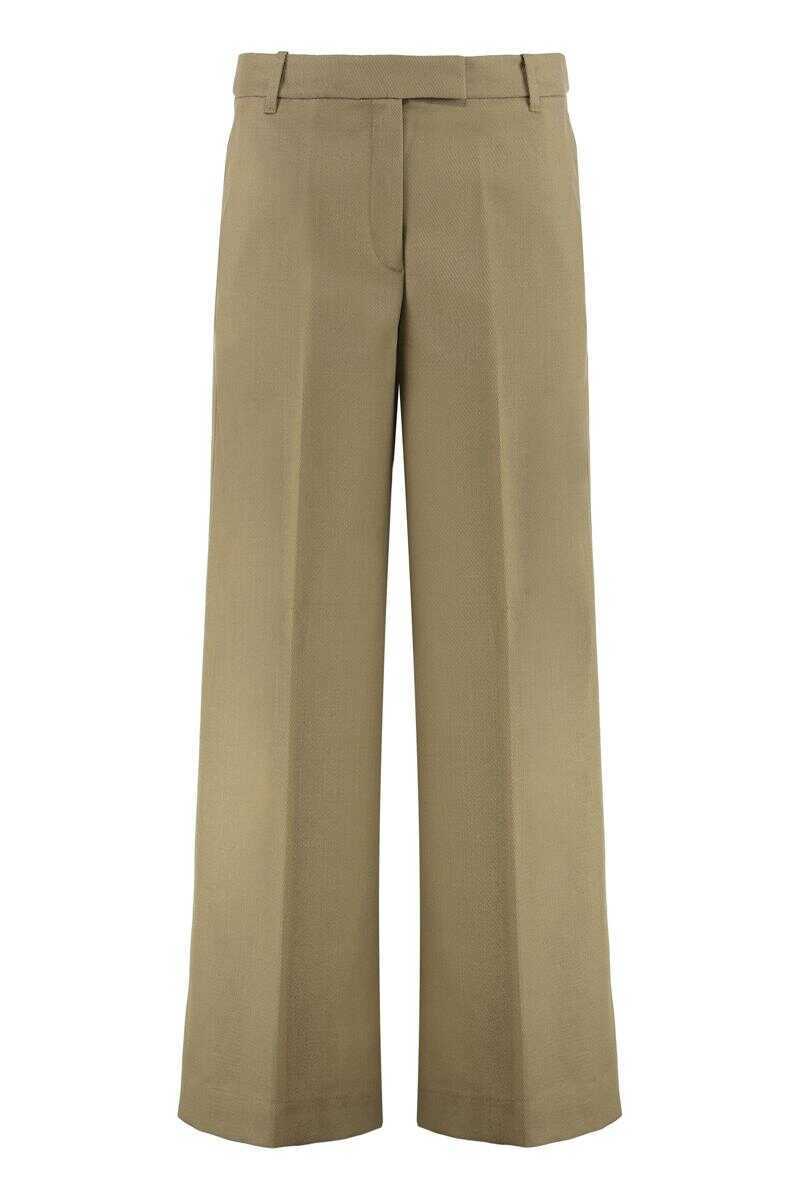 Pantaloni casual Calvin Klein Calvin Klein Trousers In Wool Gabardine BROWN Femei (BM 19367856) 1