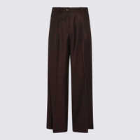 Pantaloni casual Nine In The Morning Brown Wool Pants Femei