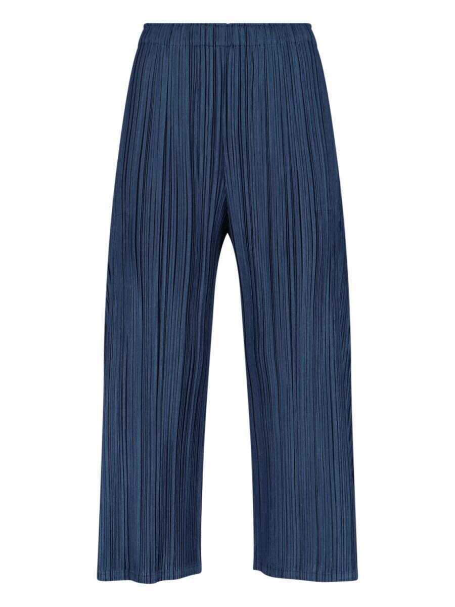 Pantaloni casual PLEATS PLEASE ISSEY MIYAKE Pleats Please Issey Miyake Trousers BLUE Femei (BM 19368684) 1