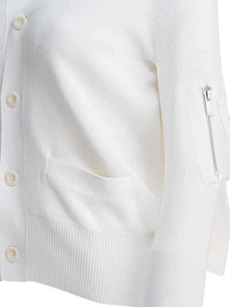 Cardigane Sacai Cotton cardigan White Femei (BM 19369698) 4