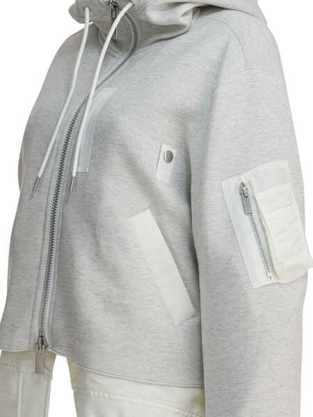 Hanorace Sacai Cotton zippered sweatshirt Grey Femei (BM 19369746) 4