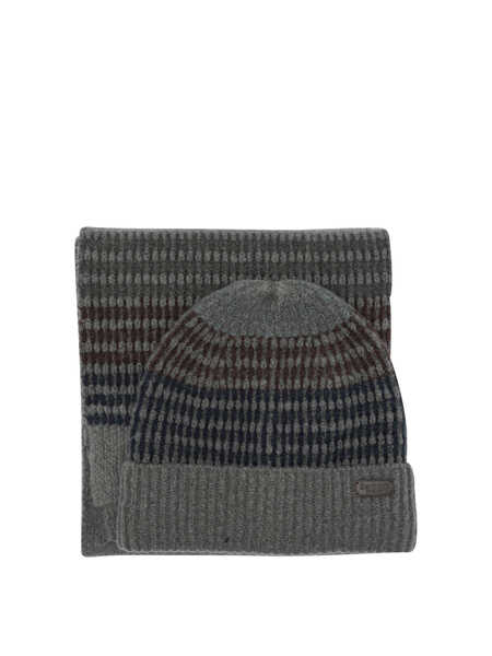 Caciuli Barbour Branton set with scarf and beanie Grey Barbati (BM 19369974) 1