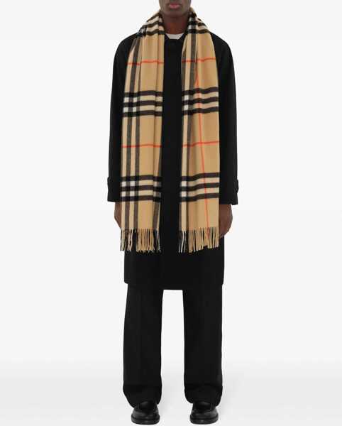 Esarfe Burberry Wide Check Cashmere Scarf SAND Femei (BM 19370105) 2