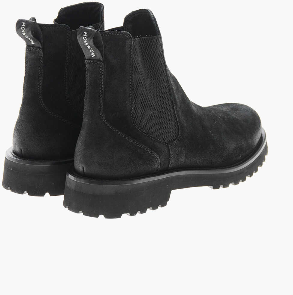 Ghete Woolrich Suede Chelsea Booties With Carrion Sole Black Barbati (BM 19370291) 2