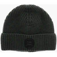 Caciuli Virgin Wool Beanie With Front Logo Patch Barbati