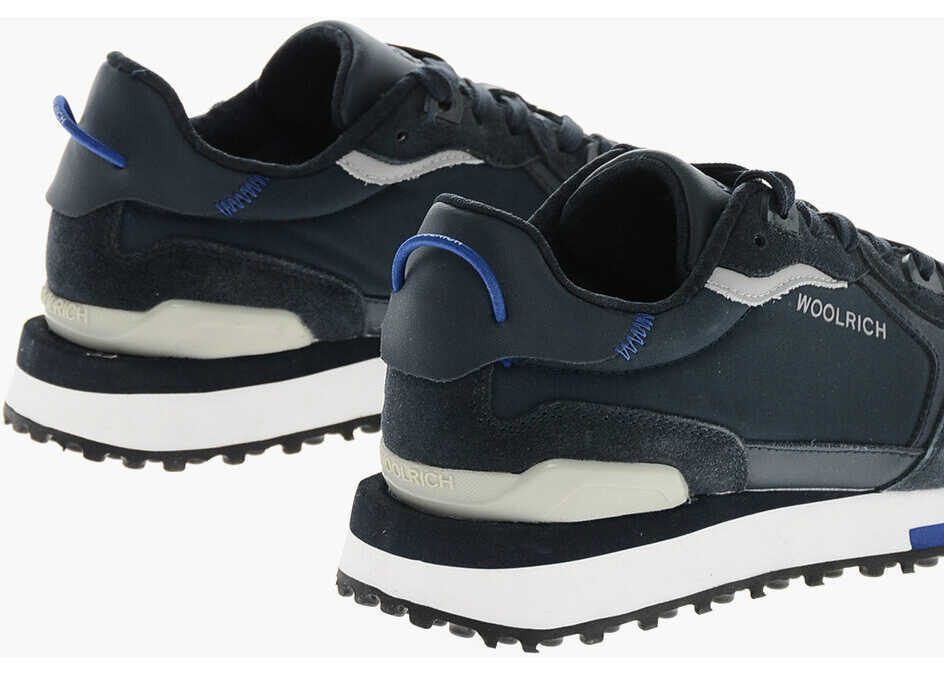 Sneakers Woolrich Suede Running Asia Sneakers With Fabric Inserts Blue Barbati (BM 19370303) 2