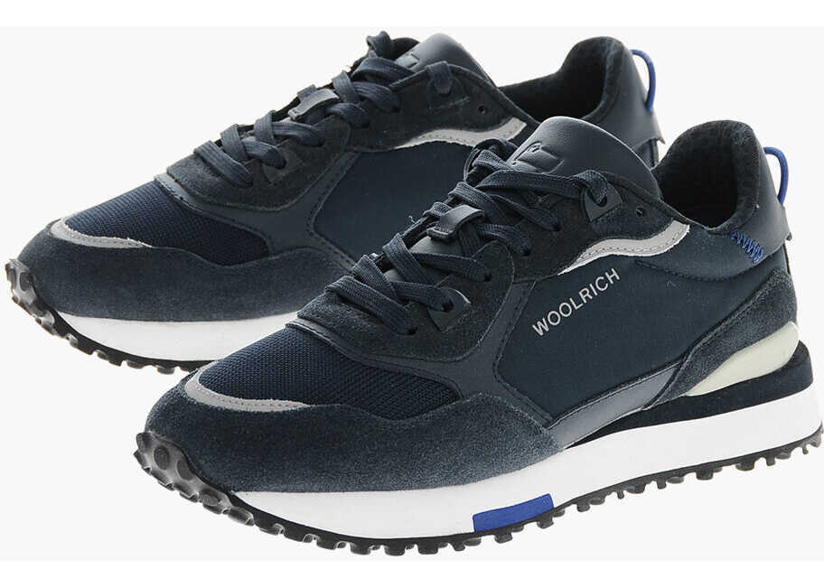 Sneakers Woolrich Suede Running Asia Sneakers With Fabric Inserts Blue Barbati (BM 19370303) 1