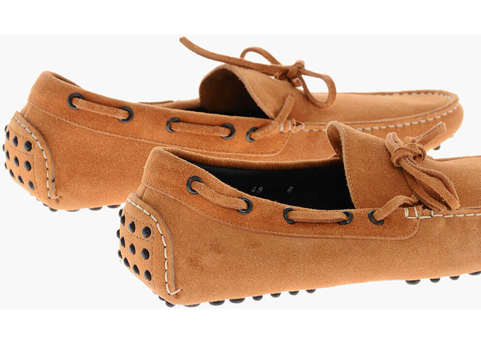 Pantofi de navigatie CORNELIANI Id Solid Color Suede Boat Deck Shoes Brown Barbati (BM 19370306) 2