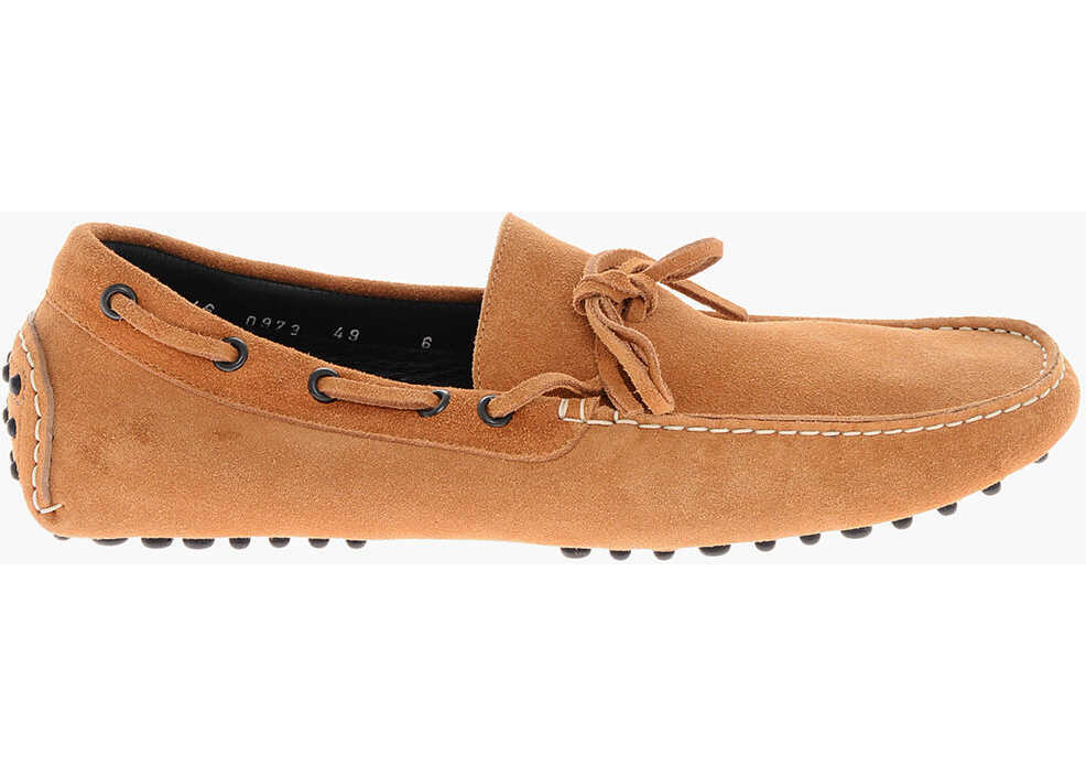 Pantofi de navigatie CORNELIANI Id Solid Color Suede Boat Deck Shoes Brown Barbati (BM 19370306) 3