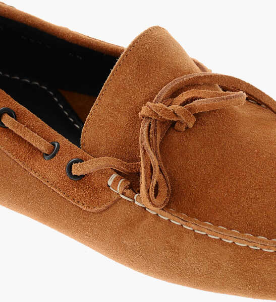 Pantofi de navigatie CORNELIANI Id Solid Color Suede Boat Deck Shoes Brown Barbati (BM 19370306) 4