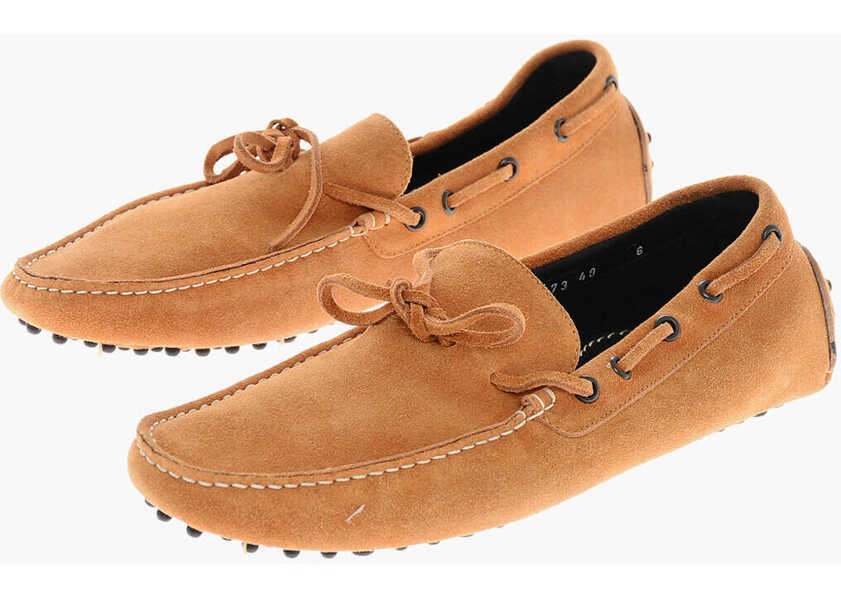 Pantofi de navigatie CORNELIANI Id Solid Color Suede Boat Deck Shoes Brown Barbati (BM 19370306) 1