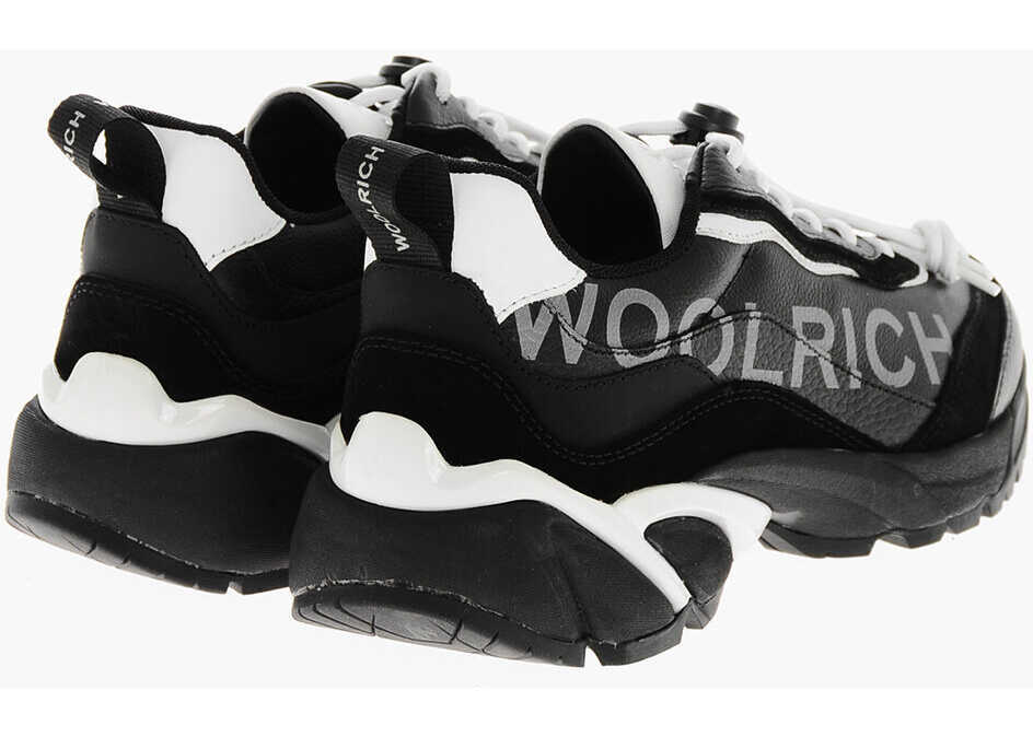 Sneakers Woolrich Textured Leather Tech Runner Sneakers With Printed Logo Black Femei (BM 19370321) 2