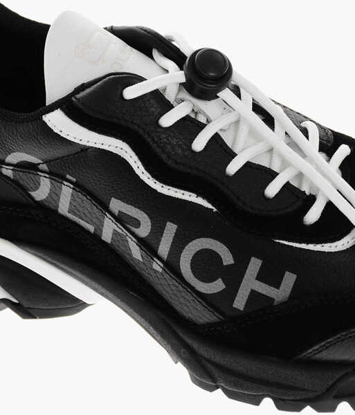 Sneakers Woolrich Textured Leather Tech Runner Sneakers With Printed Logo Black Femei (BM 19370321) 4