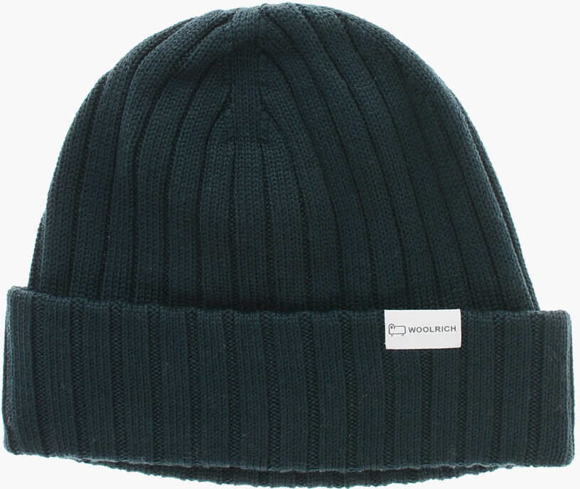 Caciuli Woolrich Ribbed Virgin Wool Beanie Green Barbati (BM 19370324) 1