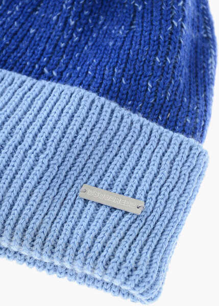 Caciuli DSQUARED2 Two-Tone Wool Blend Beanie With Pom Poms Blue Baieti (BM 19370345) 2
